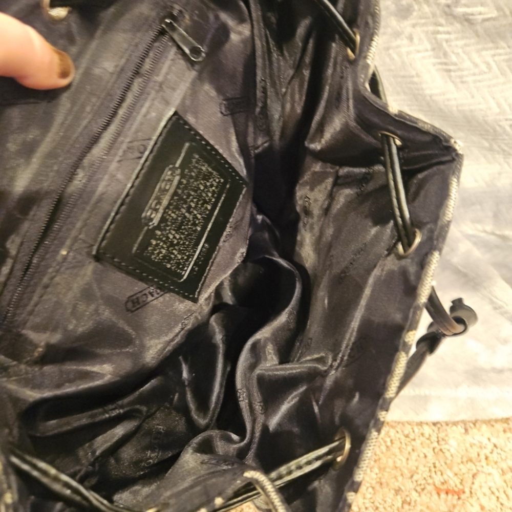Coach Black and Gray Patterned Backpack - image 4